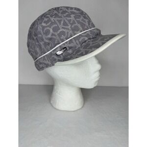 Calvin Klein Fitted Newsboy Caby Shorty Cotton Hat Comrade Logo CK Gray